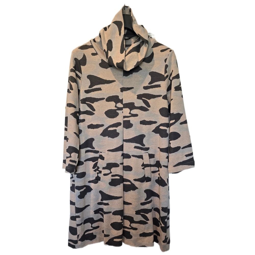 Tyler Boe Grey Camo Cowl‎ Neck Sweater Dress with Pockets Size Large